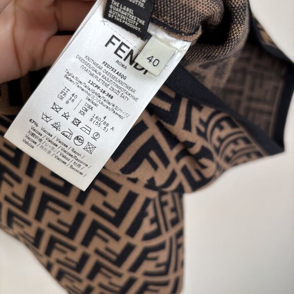 Fendi Logo Pattern Knit Dress - Picture 5 of 10